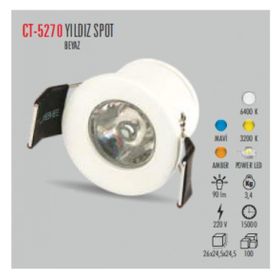 Cata CT-5270G 1.5W 3200K Günışığı Power Ledli Yıldız Spot Armatür