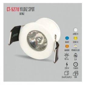Cata CT-5270G 1.5W 3200K Günışığı Power Ledli Yıldız Spot Armatür