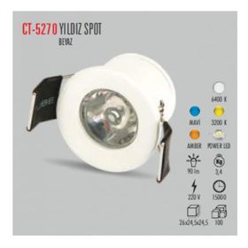 Cata CT-5270G 1.5W 3200K Günışığı Power Ledli Yıldız Spot Armatür