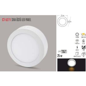 Cata CT-5271 25W Sıva Üstü 3200K Gün Işığı Led Panel