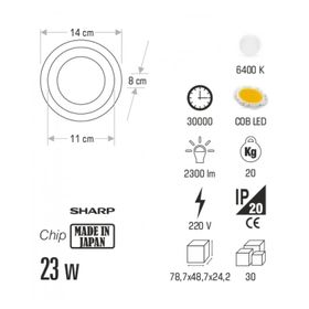 Cata CT-5351 23 Watt Class Cob Led Armatür