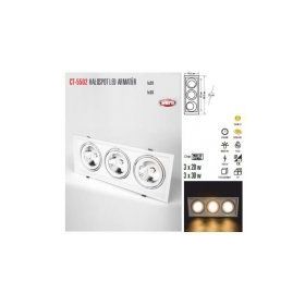 Cata CT-5502 Günışığı 3x30 W 4800 LM Halospot Led Armatür