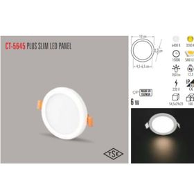 Cata CT-5645 6W 3200K Plus LED Panel Armatür