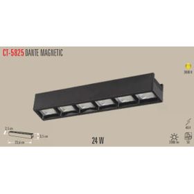 Cata CT-5825 24W Dante Magnetic Siyah Günışığı Spot