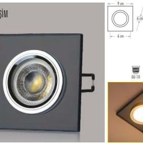 Cata Ct-6647 Gu-10 Duylu Yeşim Dekoratif Cam Spot