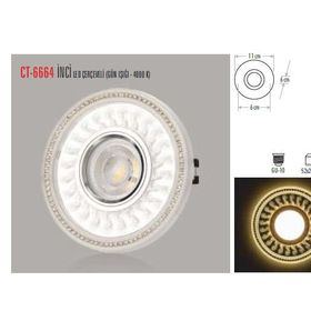 Cata Ct-6664 Gu-10 Duylu İnci Led Çerçeveli Dekoratif Cam Spot