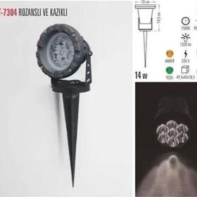 Cata CT-7304Y 12 W Yeşil Led Solar Bahçe Armatür