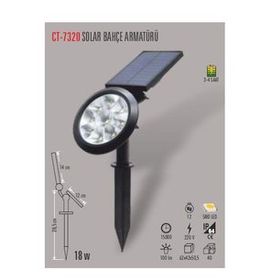 Cata CT-7320 18W Günışığı Şarjlı Solar Bahçe Armatürü