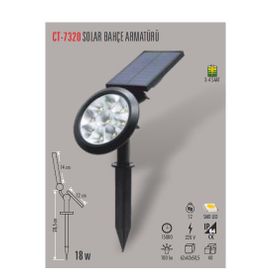 Cata CT-7320 18W Günışığı Şarjlı Solar Bahçe Armatürü