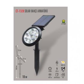 Cata CT-7320 18W Günışığı Şarjlı Solar Bahçe Armatürü