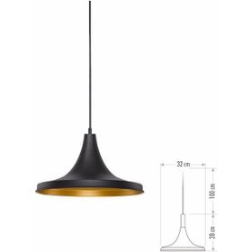 Cata CT-8213 E27 32 cm Siyah Gold Sarkıt Armatür