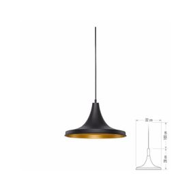 Cata CT-8213 E27 32 cm Siyah Gold Sarkıt Armatür