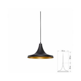 Cata CT-8213 E27 32 cm Siyah Gold Sarkıt Armatür
