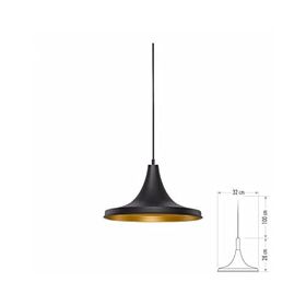 Cata CT-8213 E27 32 cm Siyah Gold Sarkıt Armatür