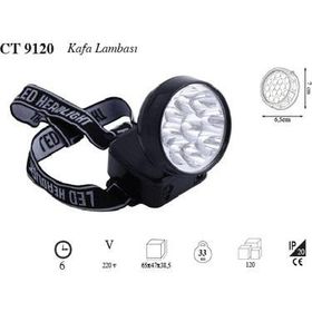 Cata CT-9120 6400K Beyaz Şarj Edilebilir Mir Ledli Kafa Lambası