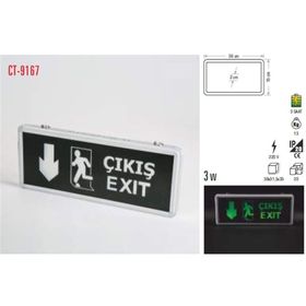 Cata CT-9167 Işıklı Acil Çıkış Yönlendirme Armatür