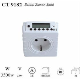 CATA CT-9182 Zaman Ayarlı Dijital Saatli Priz