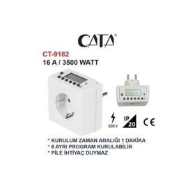 CATA CT-9182 Zaman Ayarlı Dijital Saatli Priz