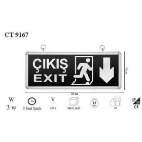 Cata CT9167 Exit Acil Çıkış Armatürü