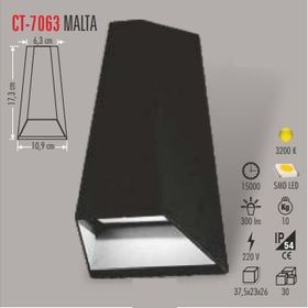 CATA000527 Cata 2X3W Malta Dış Mekan Led Aplik 3200K Gün Işığı Ct-7063