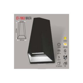 CATA000527 Cata 2X3W Malta Dış Mekan Led Aplik 3200K Gün Işığı Ct-7063