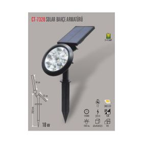 CATA000570 Cata 18W Solar Çim Kazığı Bahçe Armatürü Amber Ct-7320