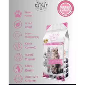 CatCat Bebek Pudrası Kokulu 10 L Bentonit Kedi Kumu