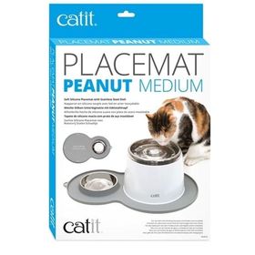 Catit Yer Fıstığı Şekilli 29x44,5 cm Gri Kedi Suluk ve Mama Altlığı
