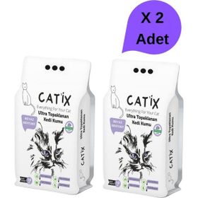 Catix 2x10 lt Beyaz Bentonit Lavanta Kokulu Ultra Topaklanan Kedi Kumu