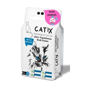 Catix Beyaz Bentoint Pudra Kokulu İnce Taneli 20 lt Kedi Kumu