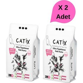 Catix Beyaz Bentoint Pudra Kokulu İnce Taneli 2x10 lt Kedi Kumu