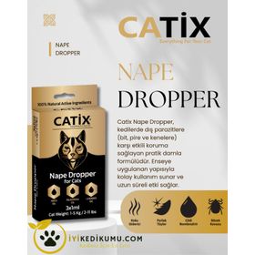 Catix Kedi Ense Bit Pire Kene Deri Bakımı 3x1 ml 1-5 kg Bitkisel Damla