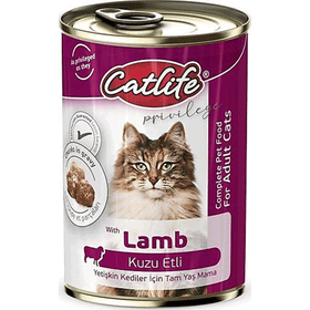 Catlife 12x400 gr Kuzu Etli Yetişkin Kedi Konservesi