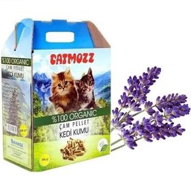 Catmozz 10 lt Lavender Dogal Organik Cam Peleti Kedi Kumu
