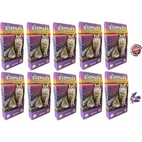 CatMozz 10x30 gr Aktif Karbon Lavantalı Koku Giderici Extra Koku Kontrollü Topaklanan Kedi Kumu