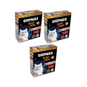 CatMozz Dust Free Süper Premium Aktif Karbon Topaklaşan Hipoalerjik İnce 3x8 lt Kedi Kumu