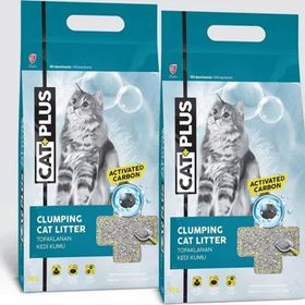 CatPlus 2x10 lt Aktif Karbonlu Topaklanan Kedi Kumu