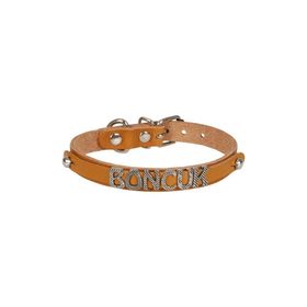 Cattie 1.2 x 25-29 cm Camel İsimlikli Deri Kedi Boyun Tasması