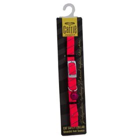 Cattie 1 cm 30 cm Pembe Ayarlanabilir Elastik Kedi Boyun Tasması