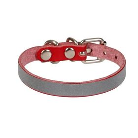 Cattie 1 x 18-22 cm Kırmızı Reflektörlü Deri Kedi Boyun Tasması