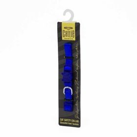 Cattie 1x15-25 cm Royal Mavi Güvenlik Tokalı Dokuma Kedi Boyun Tasması
