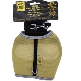 Cattie Bej 1x25x35 cm Havalı Dokuma Kedi Göğüs Gezdirme Takımı