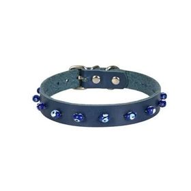 Cattie Boncuklu Deri Küçük Irk Royal Mavi Xlarge 1.5x26-30 cm Köpek ve Kedi Boyun Tasması