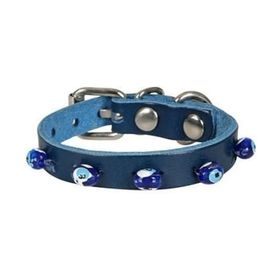 Cattie Boncuklu Deri Küçük Irk Royal Mavi Xsmall 1x12-16 cm Köpek ve Kedi Boyun Tasması