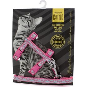 Cattie Özel Desenli Dokumadan El Yapımı Kedi Göğüs&Gezdirme Takımı