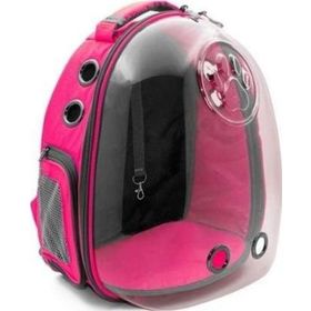 Cattie Pembe 25x30x40 cm Şeffaf Kedi ve Küçük Irk Köpek Taşıma Sırt Çantası