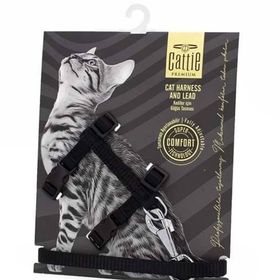 Cattie Siyah 1x25-40 cm Kedi Göğüs Gezdirme Takımı