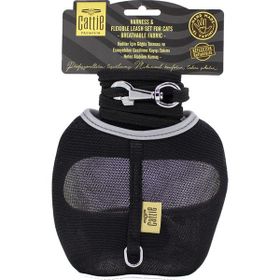 Cattie Siyah 1x25x35 cm Havalı Dokuma Kedi Göğüs Gezdirme Takımı