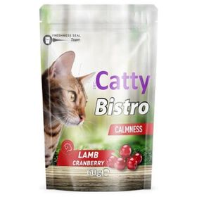 Catty Bistro Sakinleşme Etkili Kuzulu ve Kızılcıklı 60 gr Kedi Ödül Maması