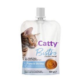 Catty Bistro Ton Balıklı ve Karidesli 100 gr Krema Kedi Ödül Maması